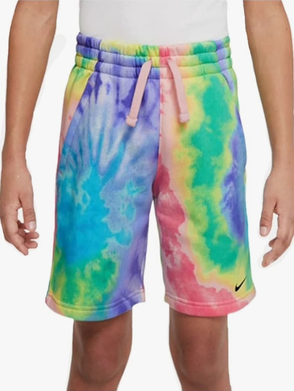 Nike Sportswear Club Fleece Big Kids' Tie-Dye Shorts Size Medium - Picture 9 of 10